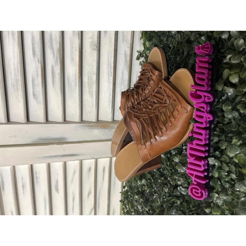 J.Crew Brown Leather wood Mule 4in Heel 10 boho - Picture 3 of 7